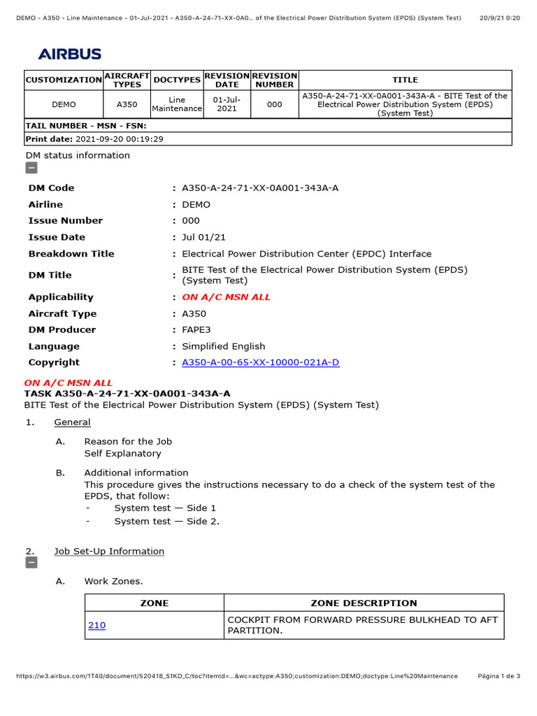BITE Test of the Electrical Power Distribution System (EPDS) (System
