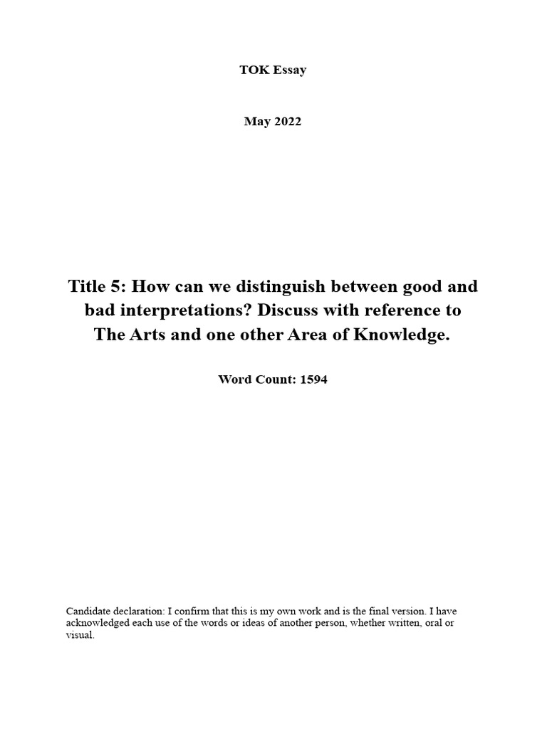 Distinguishing Good and Bad Interpretations | PDF | Aesthetics ...