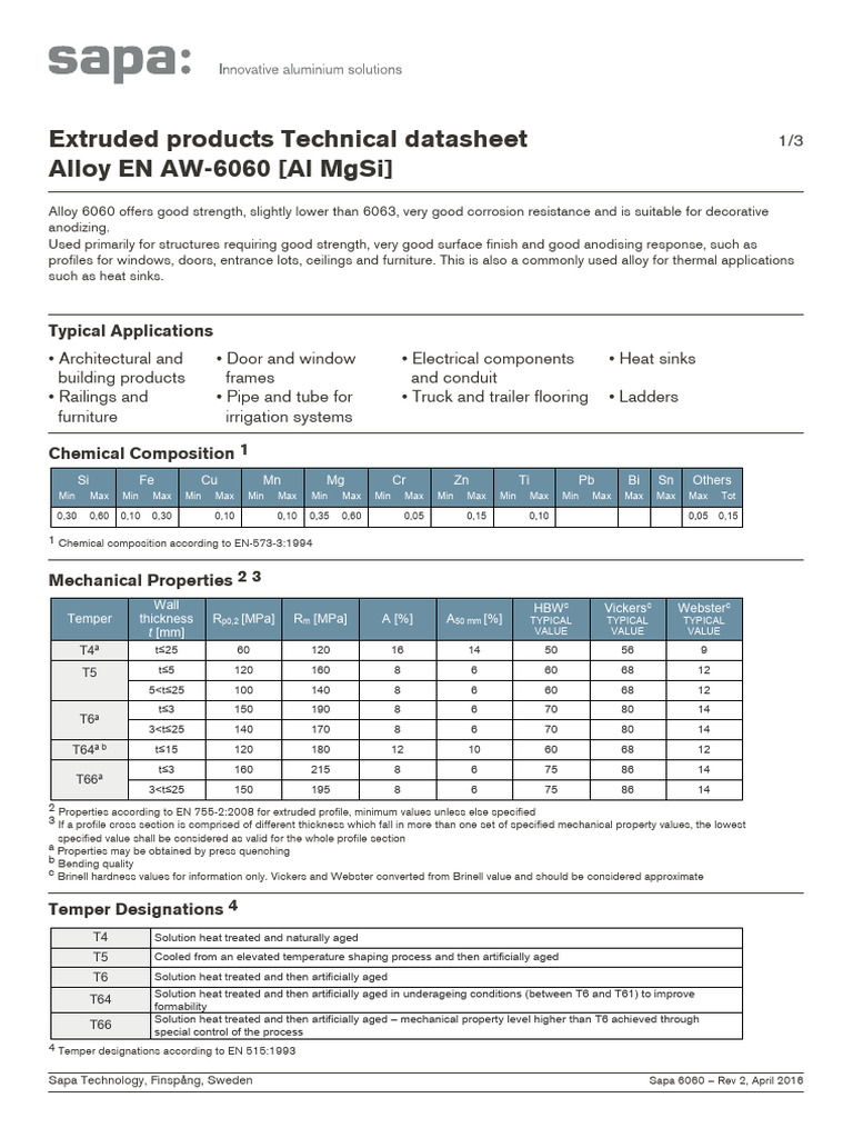 En Aw 6060 Rev 2 Final | PDF | Pipe (Fluid Conveyance) | Materials Science