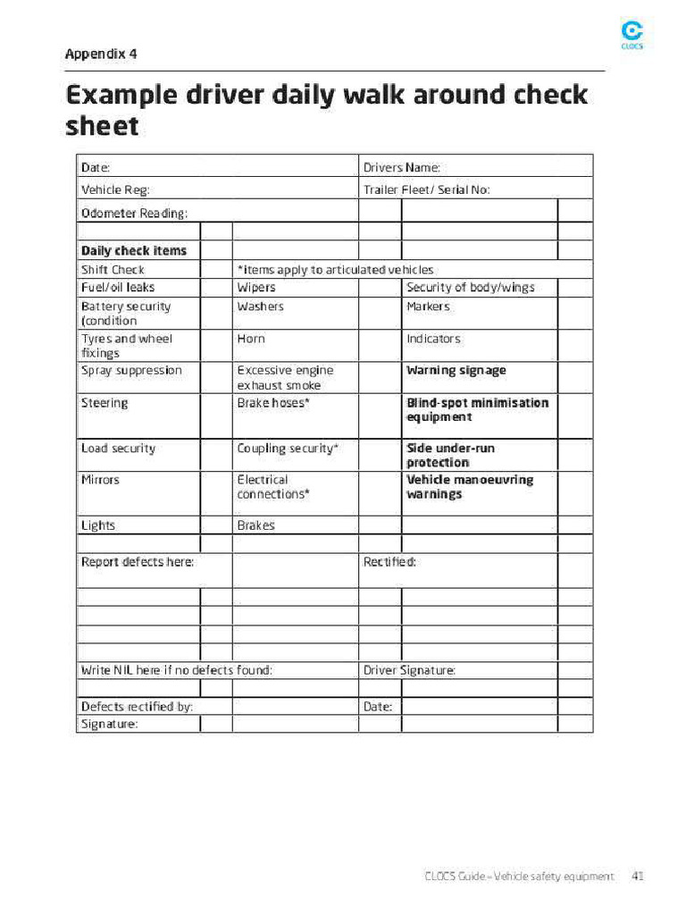 Bus Daily Inspection | PDF