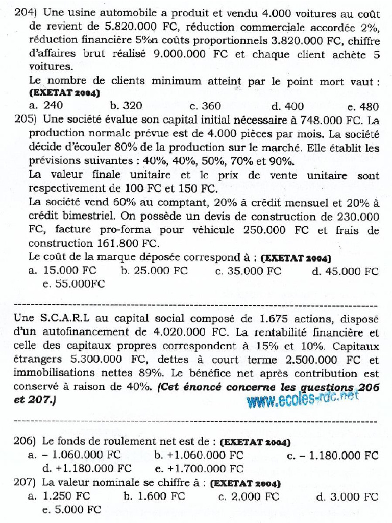 Exetat Commerciale Et Gestion P343 | PDF