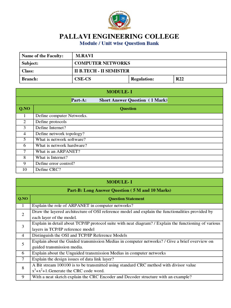 CN Unitwise QB (2022-2026 Batch) | PDF | Computer Network ...