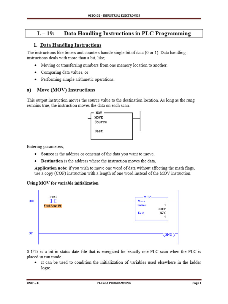 Data Handling Instructions | PDF | Programmable Logic Controller ...