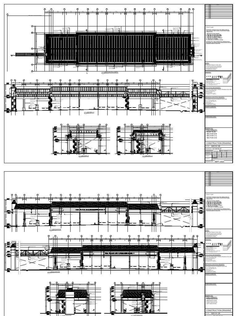 Toll Plaza Construction Drawings | PDF | Civil Engineering | Components