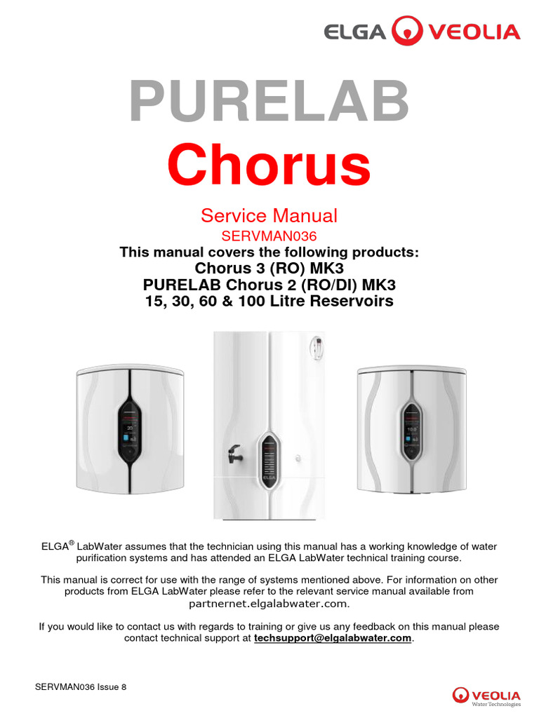 Purelab Chorus 3 2 Reservoir Mk3 Issue 08 Servman 036 | PDF | Membrane ...