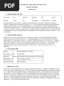 SSC 2025 English 2nd Paper Model Test 1