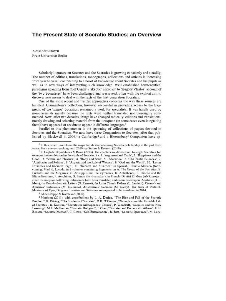 Trends in Socratic Scholarship | PDF | Socrates | Plato