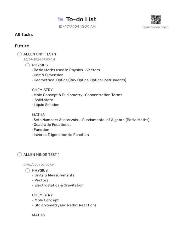 Schedule Pdf Chemistry Physics