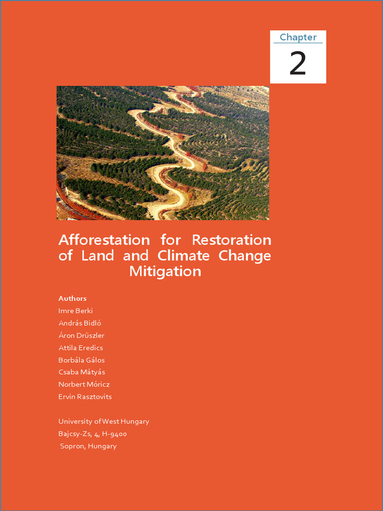 Afforestation For Restoration of Land and Climate Change Mitigation ...