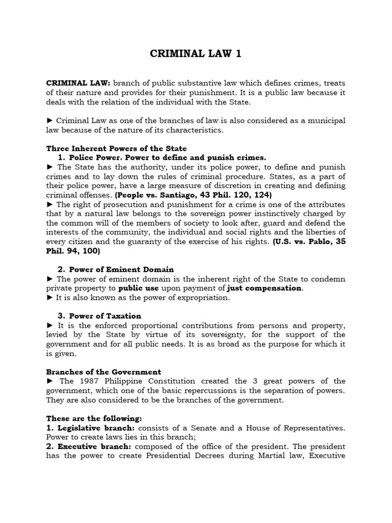 Criminal Law 1 AU Part 1 | PDF | Habitual Offender | Ex Post Facto Law