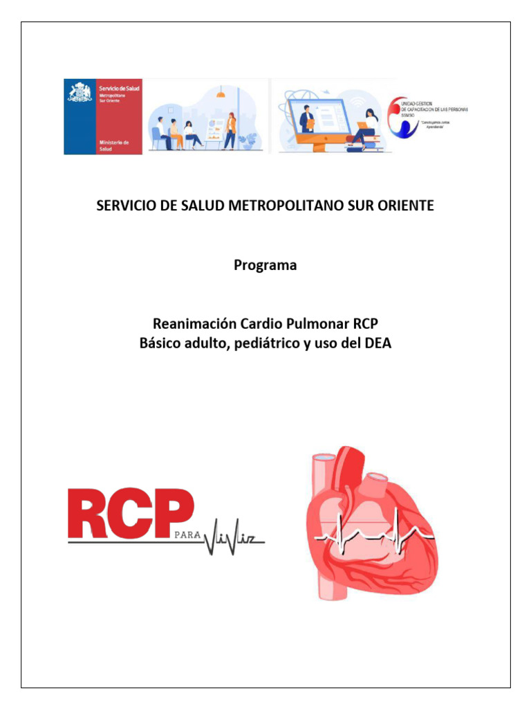 Programa Curso RCP | PDF | Reanimación cardiopulmonar | Paro cardíaco