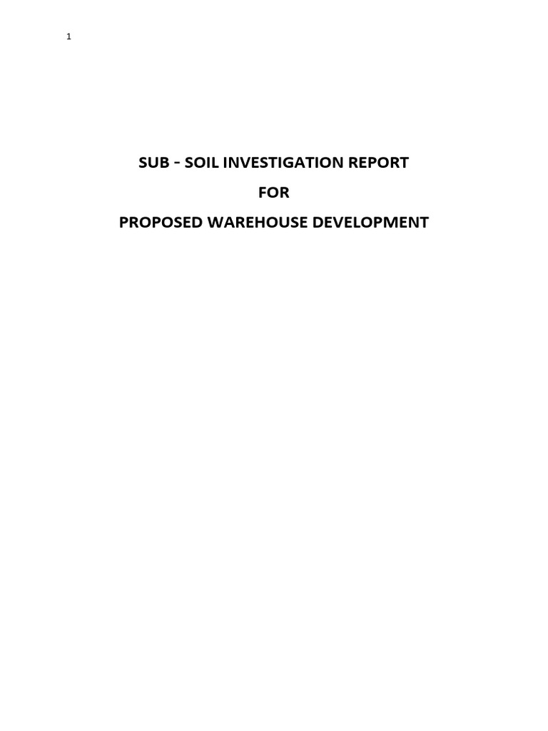 Sub-Soil Investigation for Warehouse Site | PDF | Deep Foundation ...