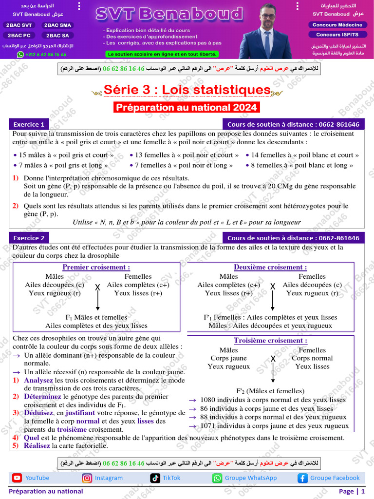 Série 3 Lois Statistiques (Version 2) - 240527 - 211732 | PDF ...