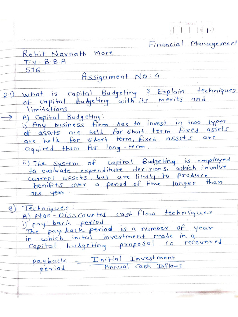 Capital Budgeting Techniques Explained | PDF | Money | Economies