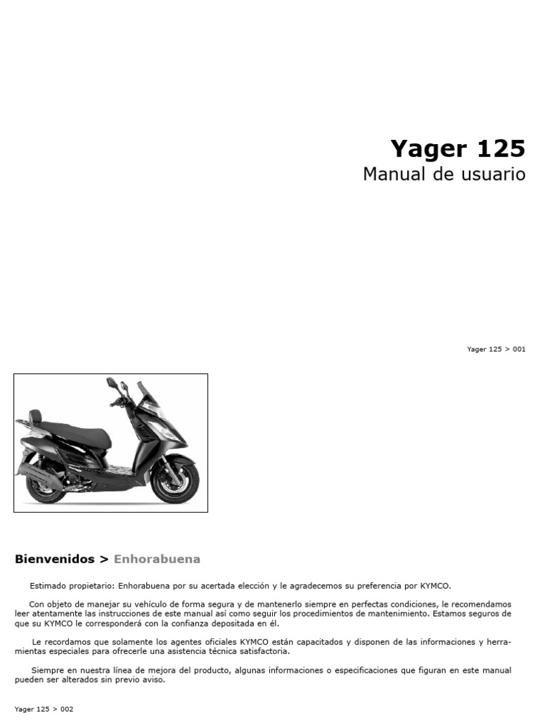 Manual de Seguridad Yager 125 | PDF | Cambiar | Reloj