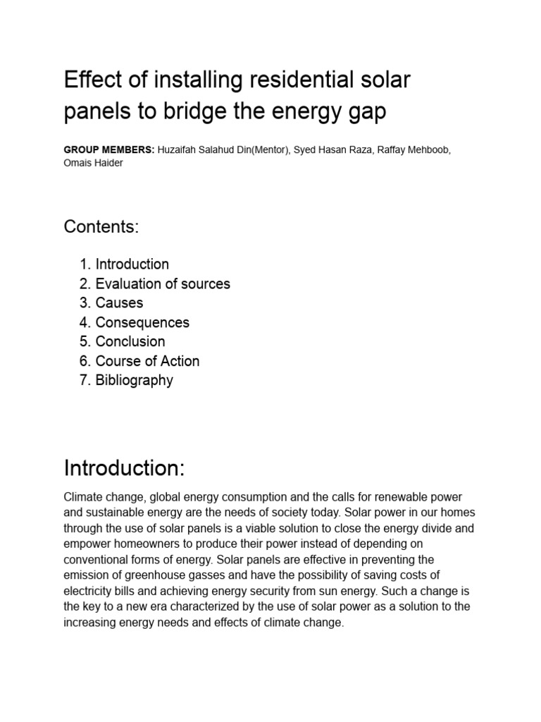 Individual report team based pdf photovoltaics solar energy