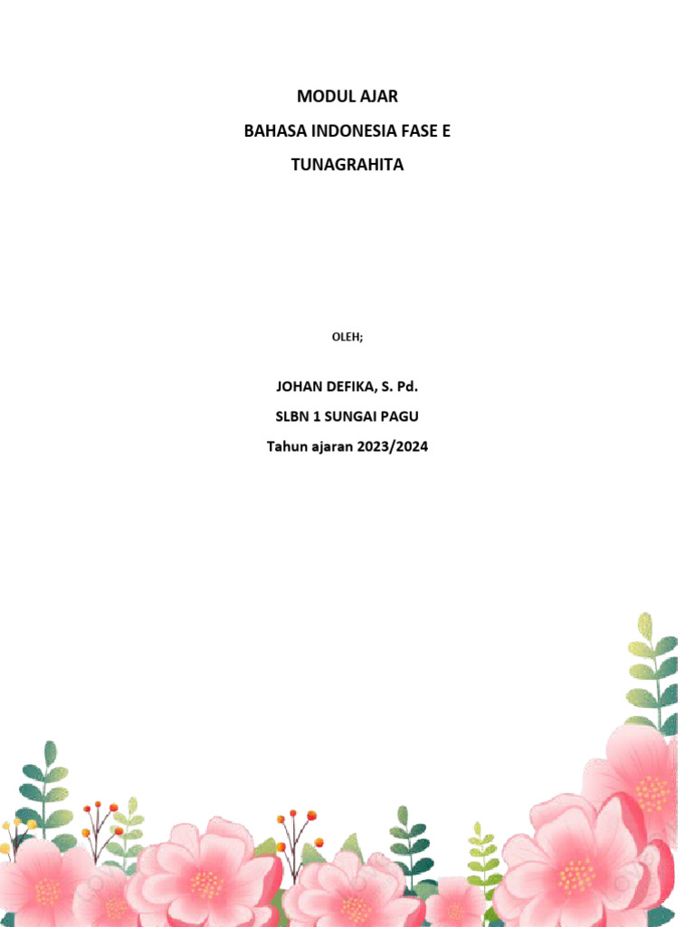 Modul Ajar Bahasa Indonesia Fase E | PDF | Karier & Perkembangan | Seni ...