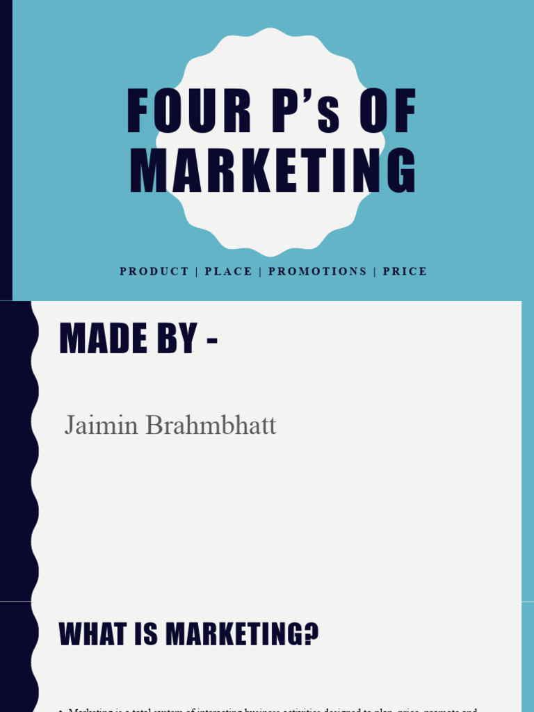 Understanding the 4 P's of Marketing | PDF | Marketing | Pricing