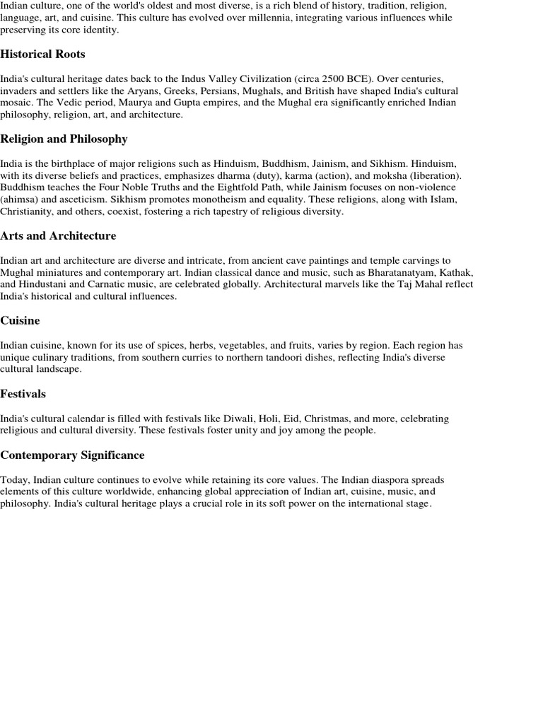 Overview of Indian Cultural Heritage | PDF
