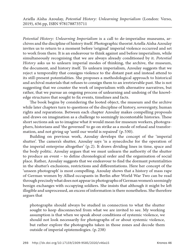 Potential History Unlearning Imperialism Pdf
