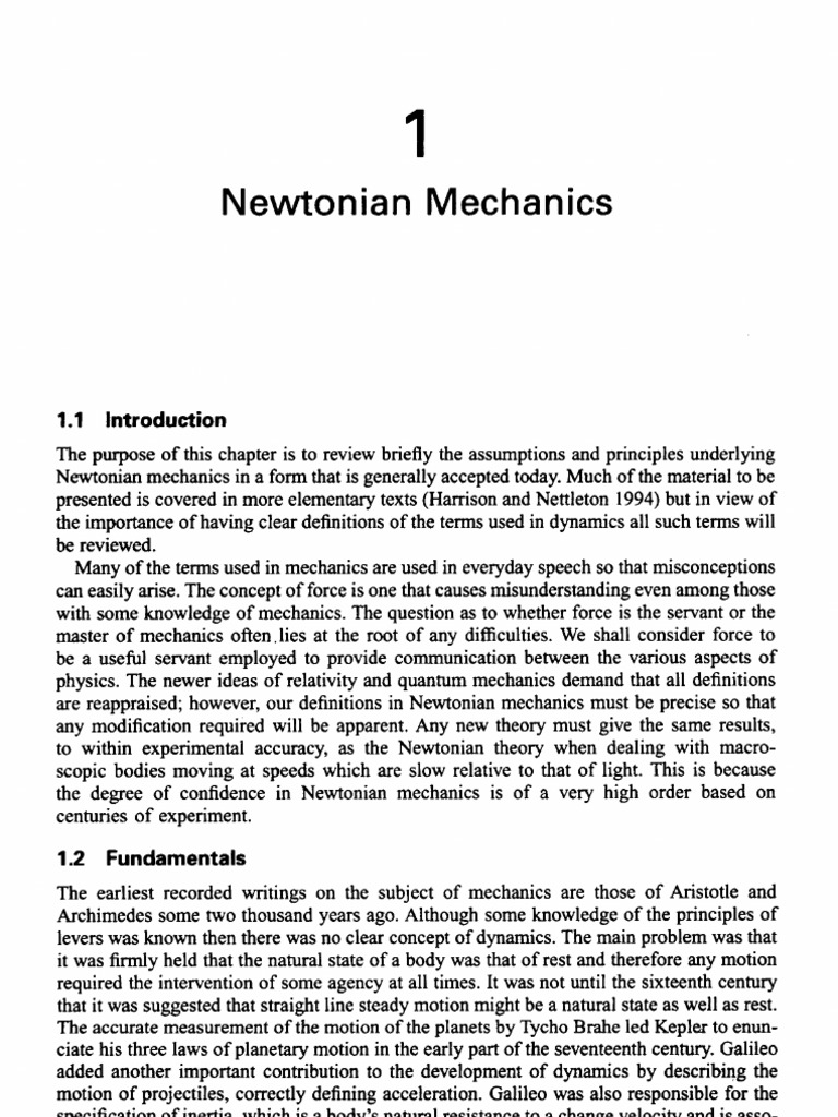Introduction to Newtonian Mechanics | PDF | Force | Mass