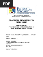 Practical Biochemistry (STBP2012) : Experiment 3: Purification & Characterization Of α -Lactalbumin, A Milk Protein