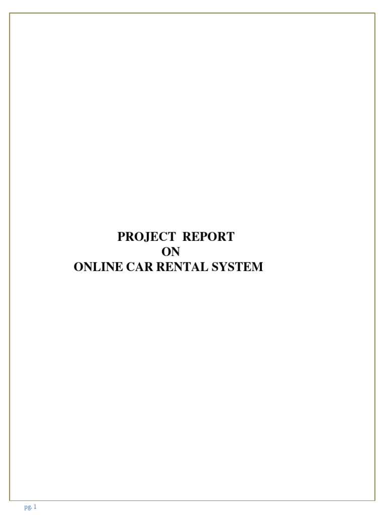 Online Car Rental System Project Report | PDF | Php | Software Testing