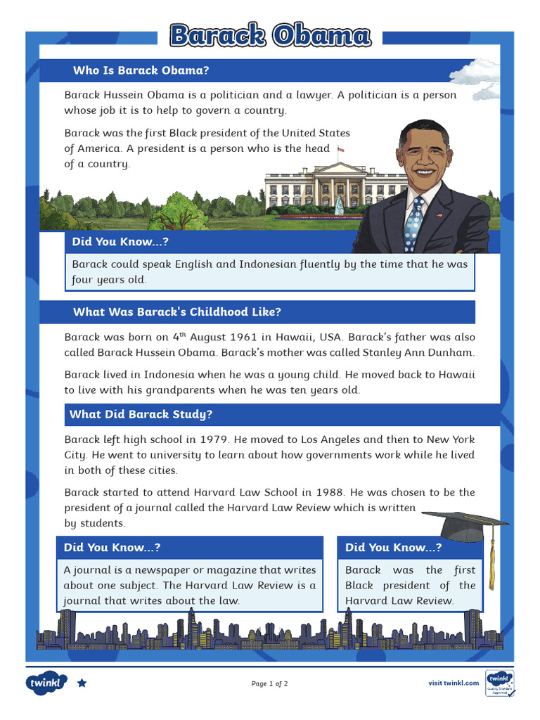 T e 2550528 lks2 Barack Obama Differentiated Reading Comprehension ...