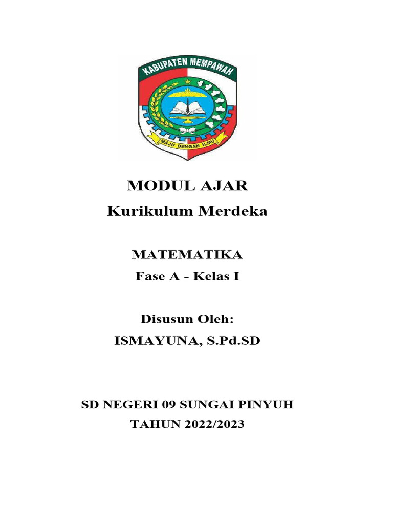 Modul Ajar Matematika Kelas I SD | PDF | Karier & Perkembangan ...
