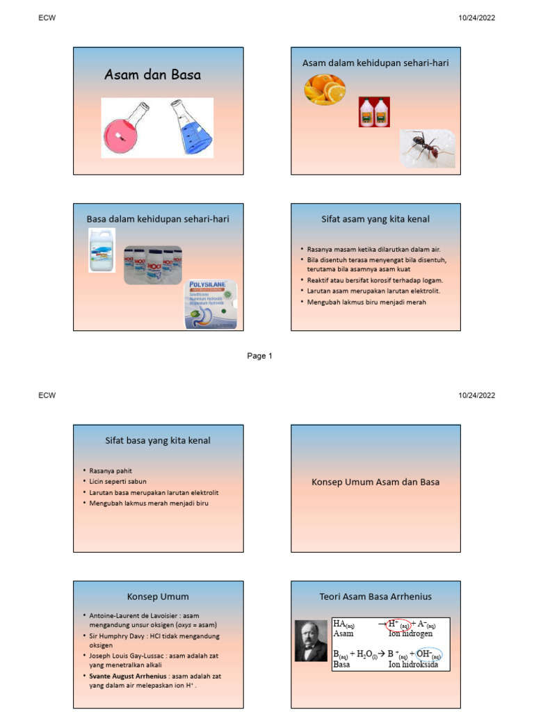 Sifat, Contoh, dan pH Asam Basa | PDF