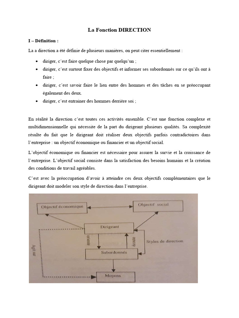 Comprendre la Fonction de Direction | PDF | Direction | Motivation