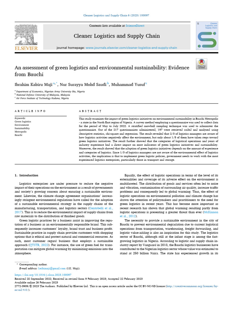 Journal Cleaner Logisticsand Supply Chain | PDF | Logistics | Errors ...