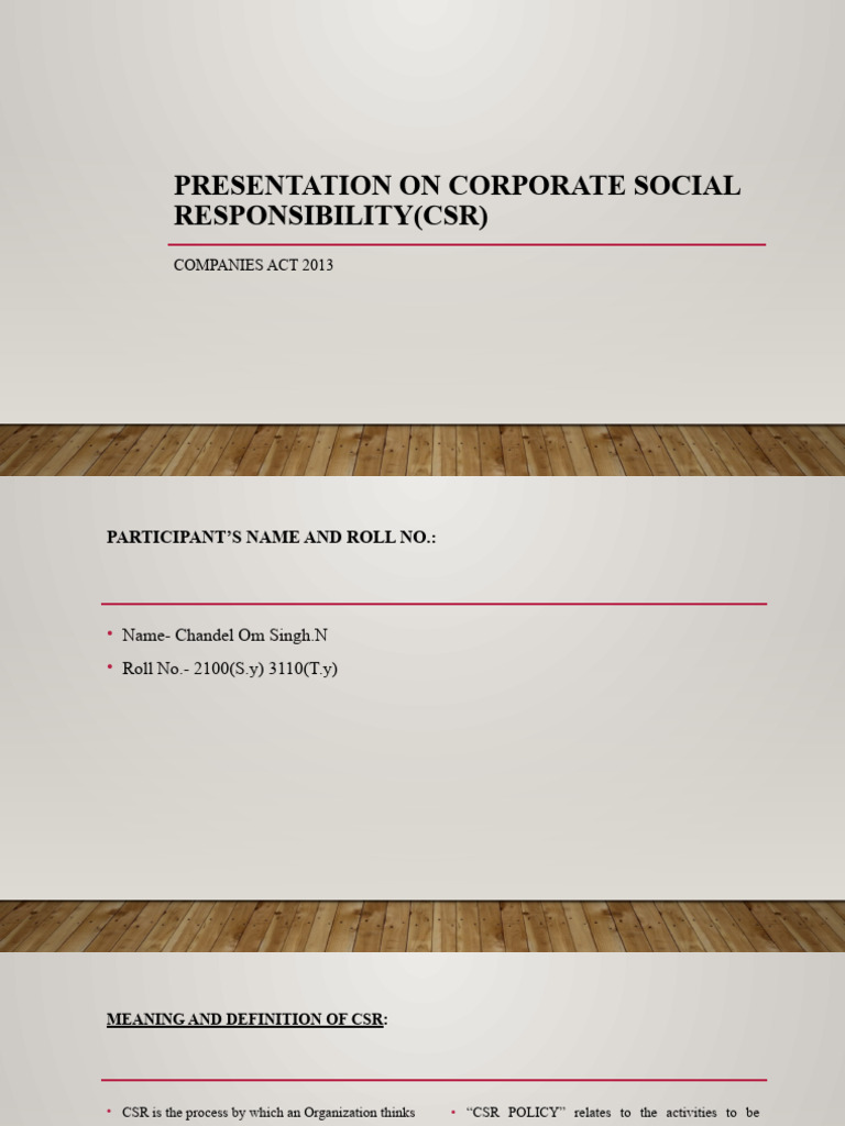 Corporate Social Responsibility Overview | PDF | Corporate Social ...