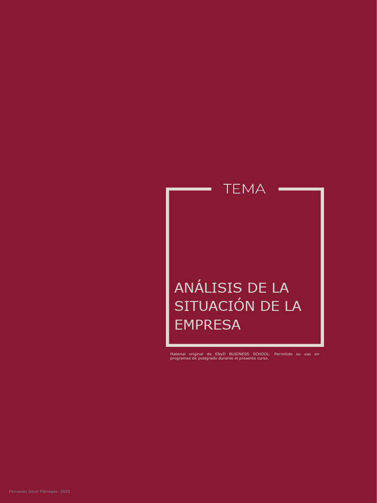DIREST MBA - 2 - Análisis de La Situación de La Empresa | PDF | Business