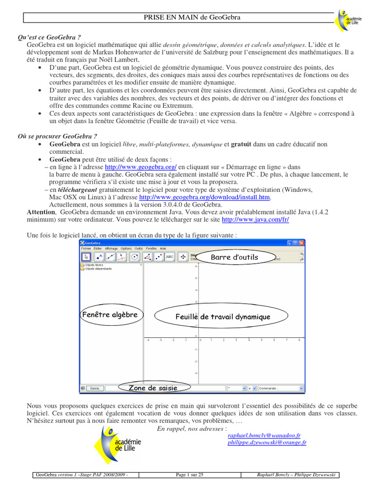 Introduction à GeoGebra pour débutants | PDF | Triangle | Cercle