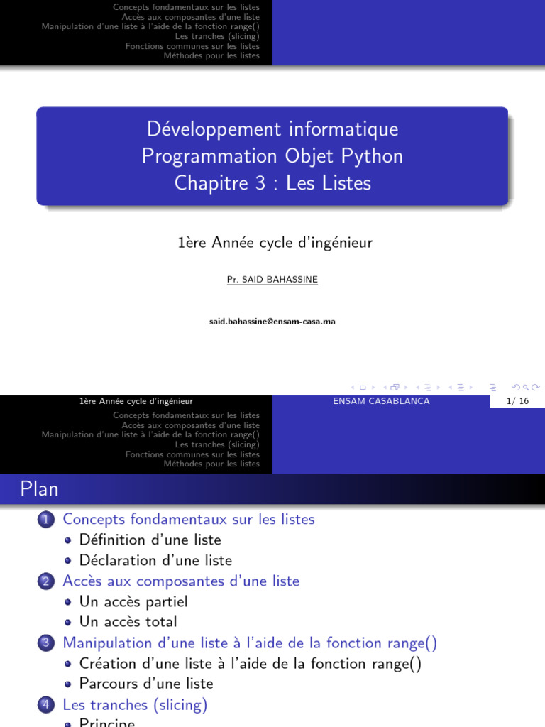 Introduction aux Listes en Python | PDF | Python (Langage de ...