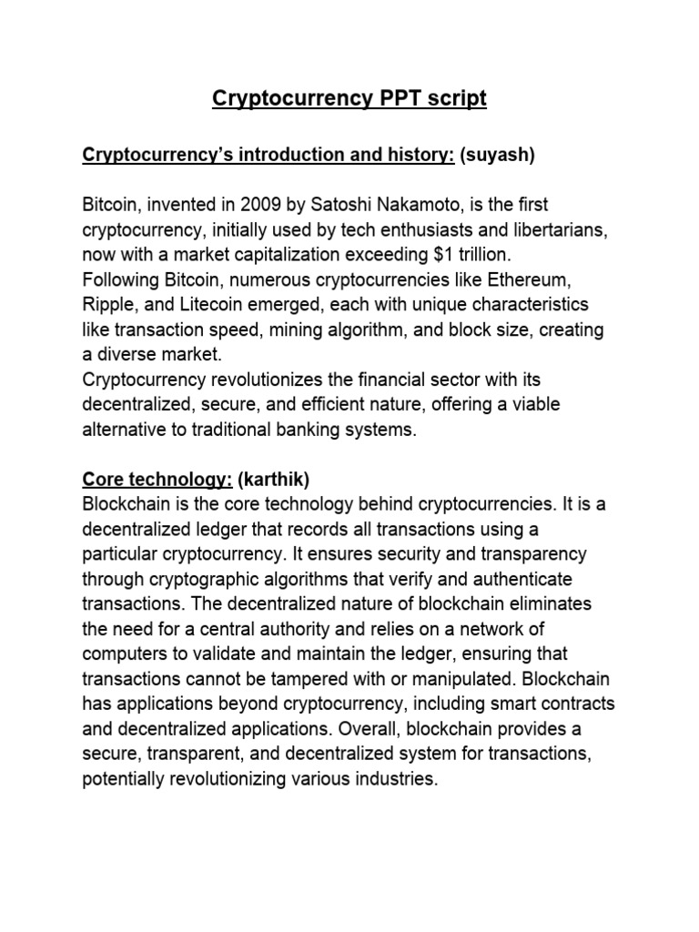 Cryptocurrency Overview and Future Insights | PDF | Cryptocurrency ...