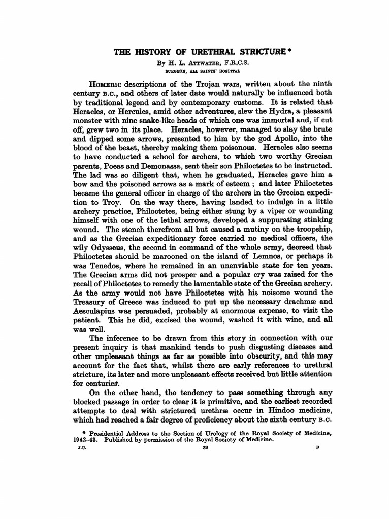 1943 history of strictures attwater pdf urology