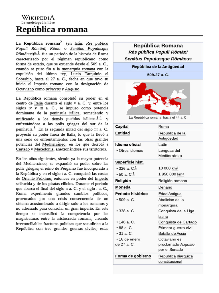 Historia de la República Romana | PDF | Republica Romana | Pompeyo