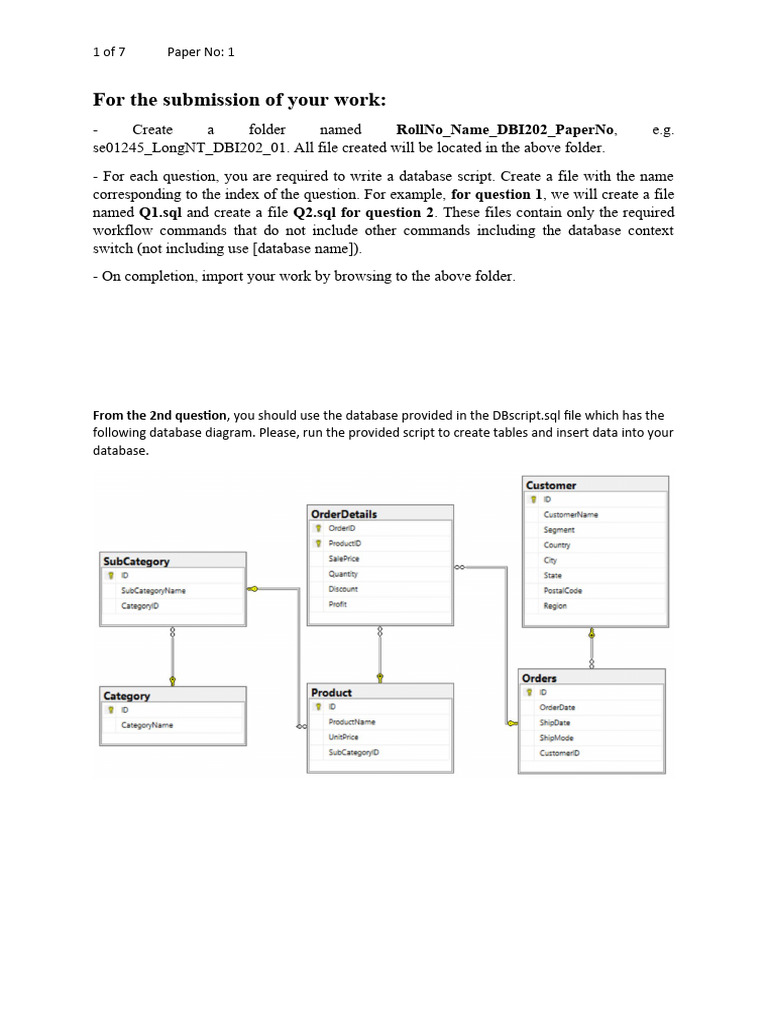 For The Submission of Your Work | PDF | Databases | Sql