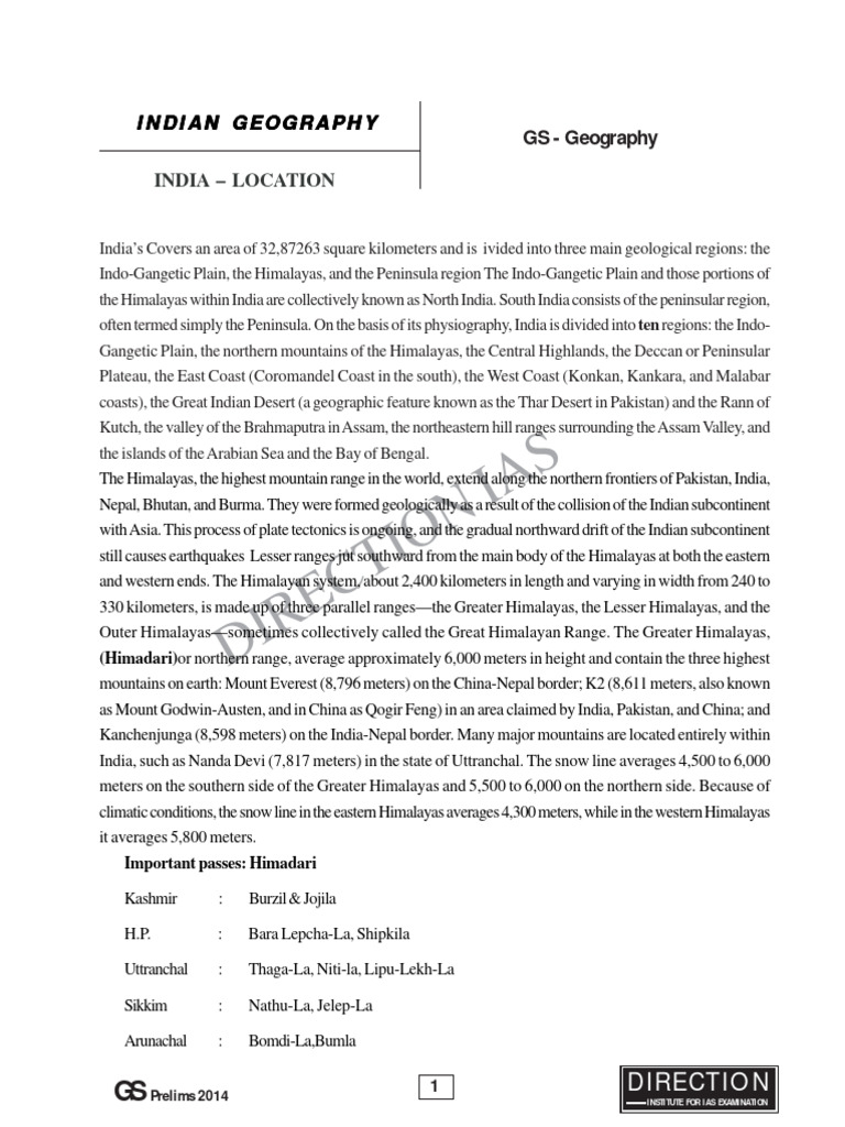 Indian Geography | PDF | Himalayas | Drainage Basin