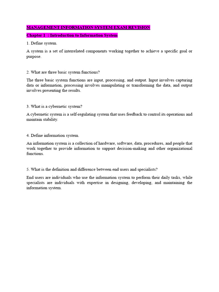 Management Information System Exam Guide | PDF | Computer Data Storage ...