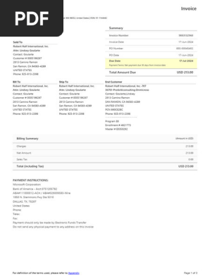 Microsoft Invoice #9883132960 Summary | PDF | Taxes | Invoice