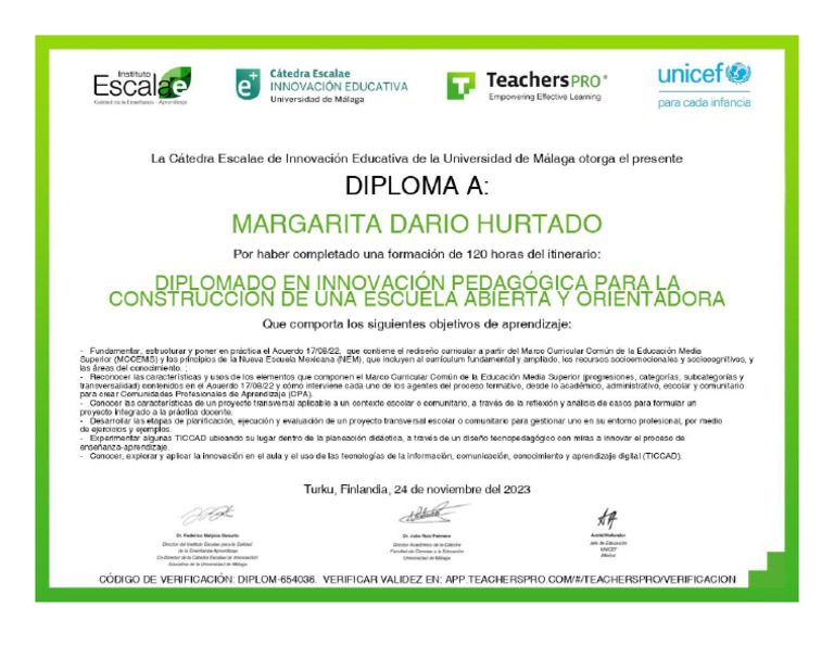 Diplomado en Innovació N Pedagó Gica para La Construcció N de Una ...