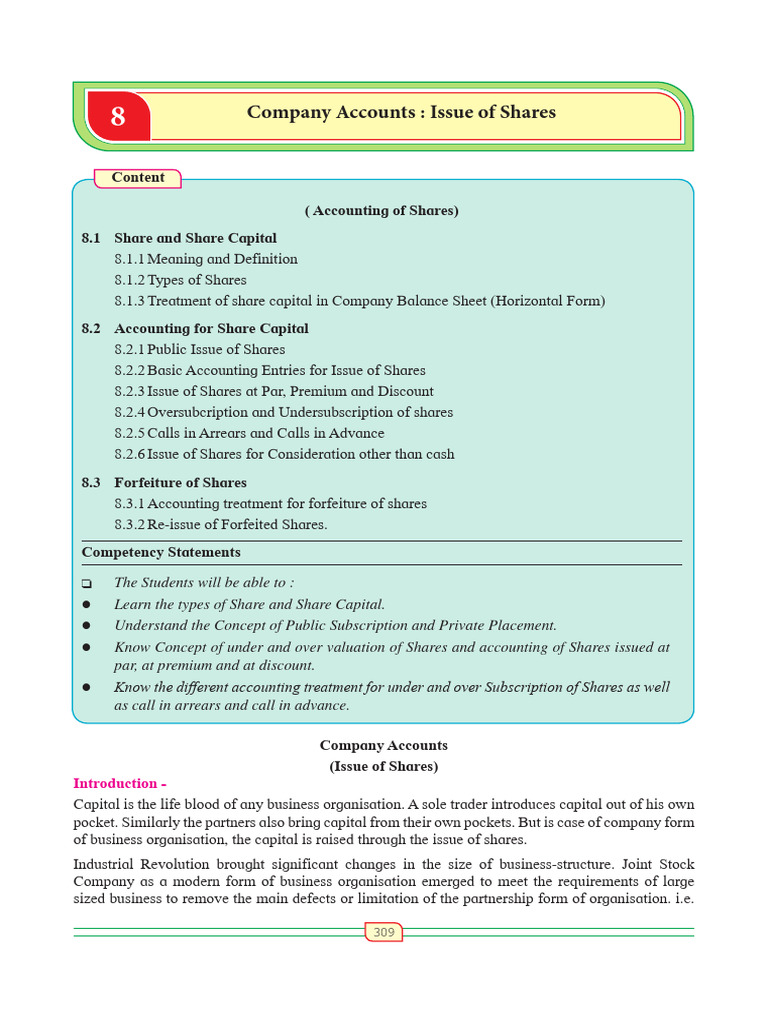 Company Share Capital Accounting Guide | PDF | Debits And Credits ...