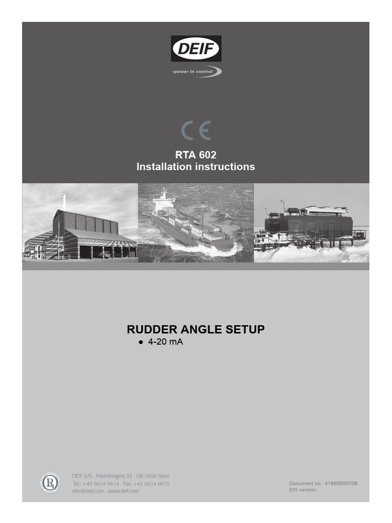 RTA 602 Rudder Angle Setup Guide | PDF | Electricity | Electrical ...