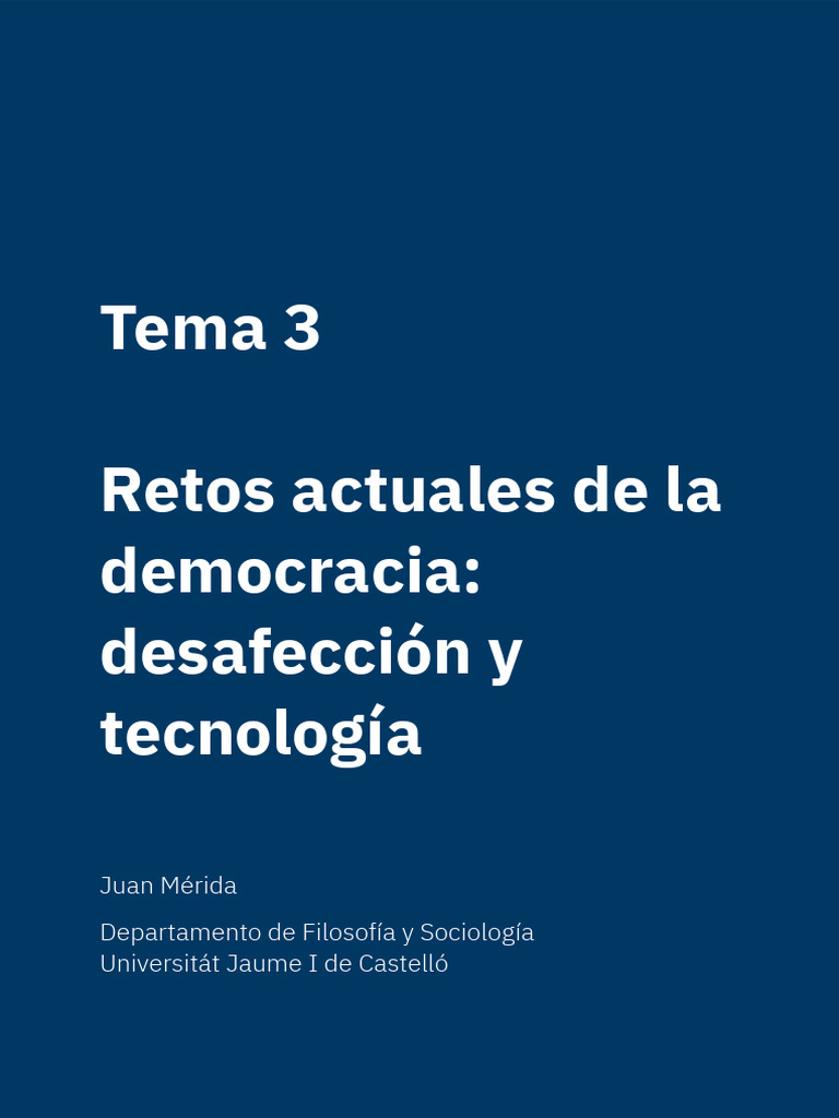 Retos de la democracia actual: desafección y tecnología | PDF ...