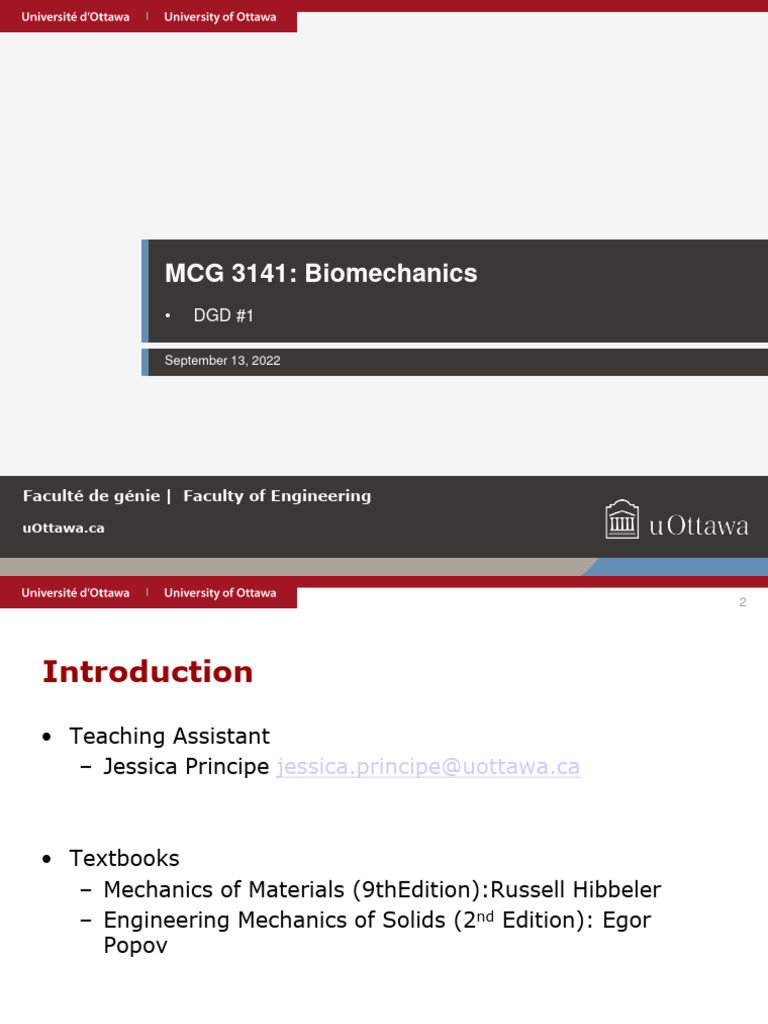 uOttawa Biomechanics Course Overview | PDF | Technology & Engineering