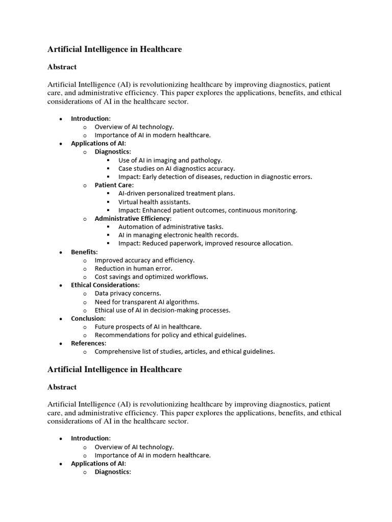 AI Transforming Healthcare Efficiency | PDF | Artificial Intelligence ...