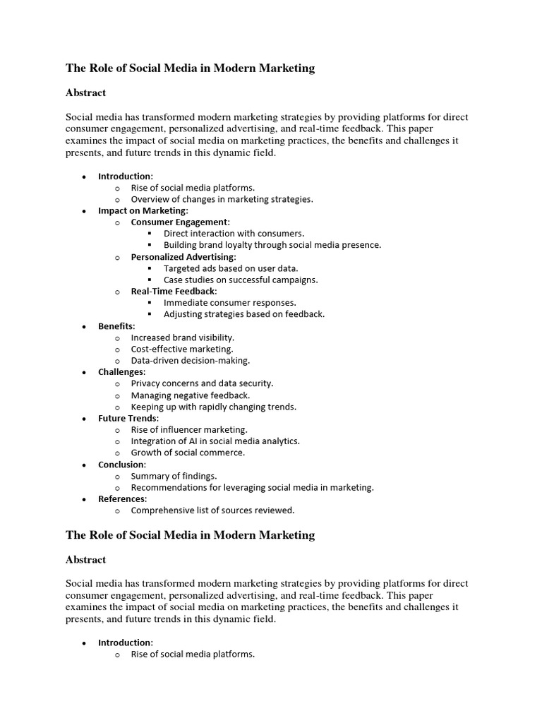 The Role of Social Media in Modern Marketing | PDF | Popular Culture ...